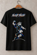 Dos du t-shirt handball noir sur cintre avec loup joueur et inscription No Quit No Limit