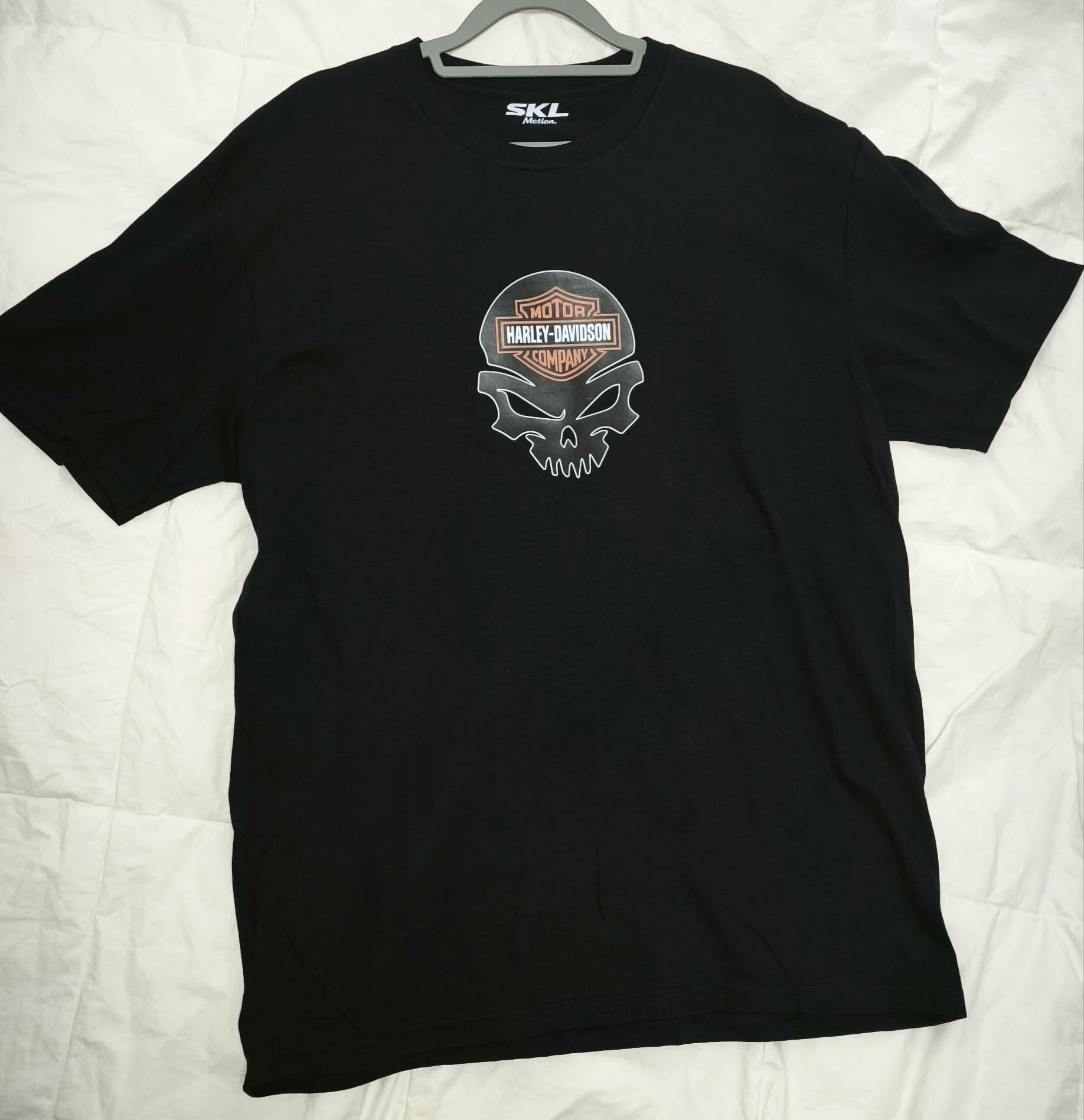 T-Shirt Moto Style Harley Forty Eight 48 Noir | T-Shirt Motard Homme | Impression Avant & Dos XXL | SKL Motion