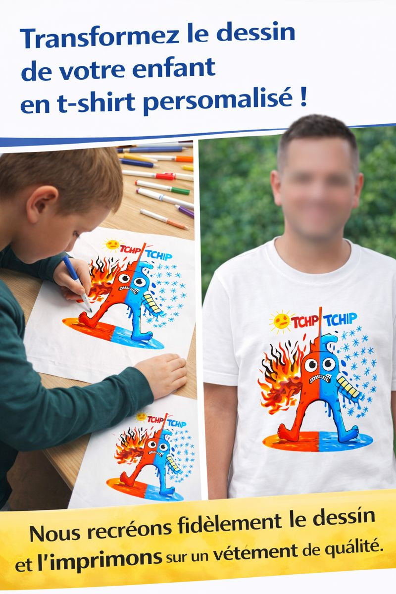 T-shirt personnalisé à partir d’un dessin – Transformation et impression textile