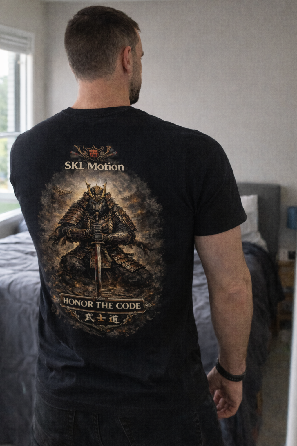 T-shirt Guerrier Samouraï – Collection Warrior SKL Motion – No Quit No Limit – Homme / Femme
