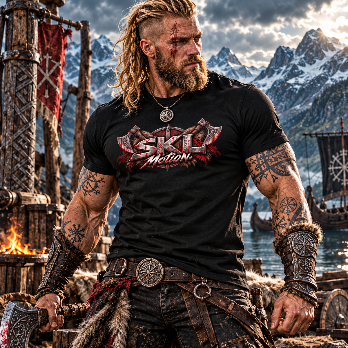Berserker humain avec logo SKL Motion