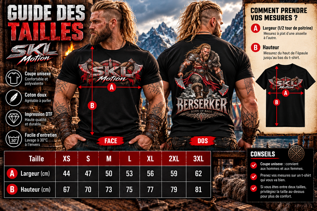 Guide des tailles SKL Motion