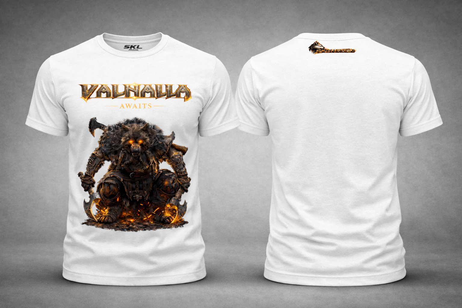 T-shirt Viking Valhalla Awaits Berserker – SKL Motion – Guerrier Nordique