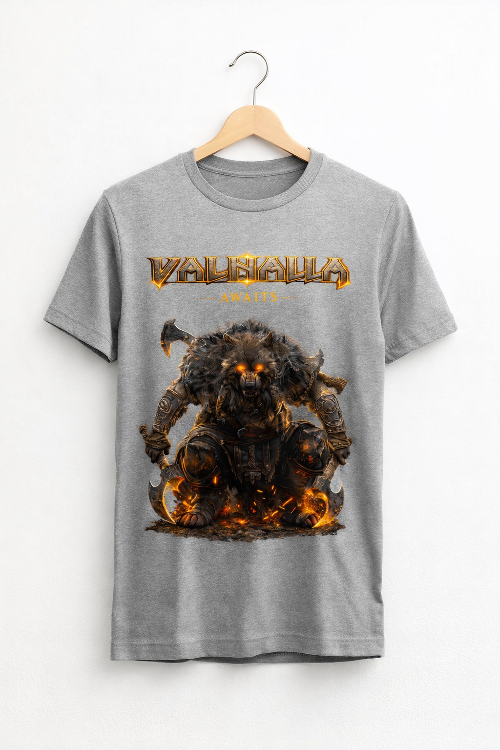 T-shirt Viking Valhalla Awaits Berserker – SKL Motion – Guerrier Nordique