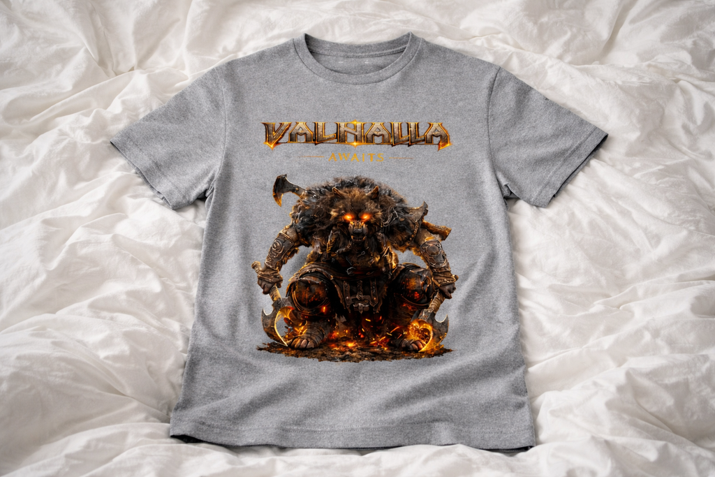 T-shirt Viking Valhalla Awaits Berserker – SKL Motion – Guerrier Nordique