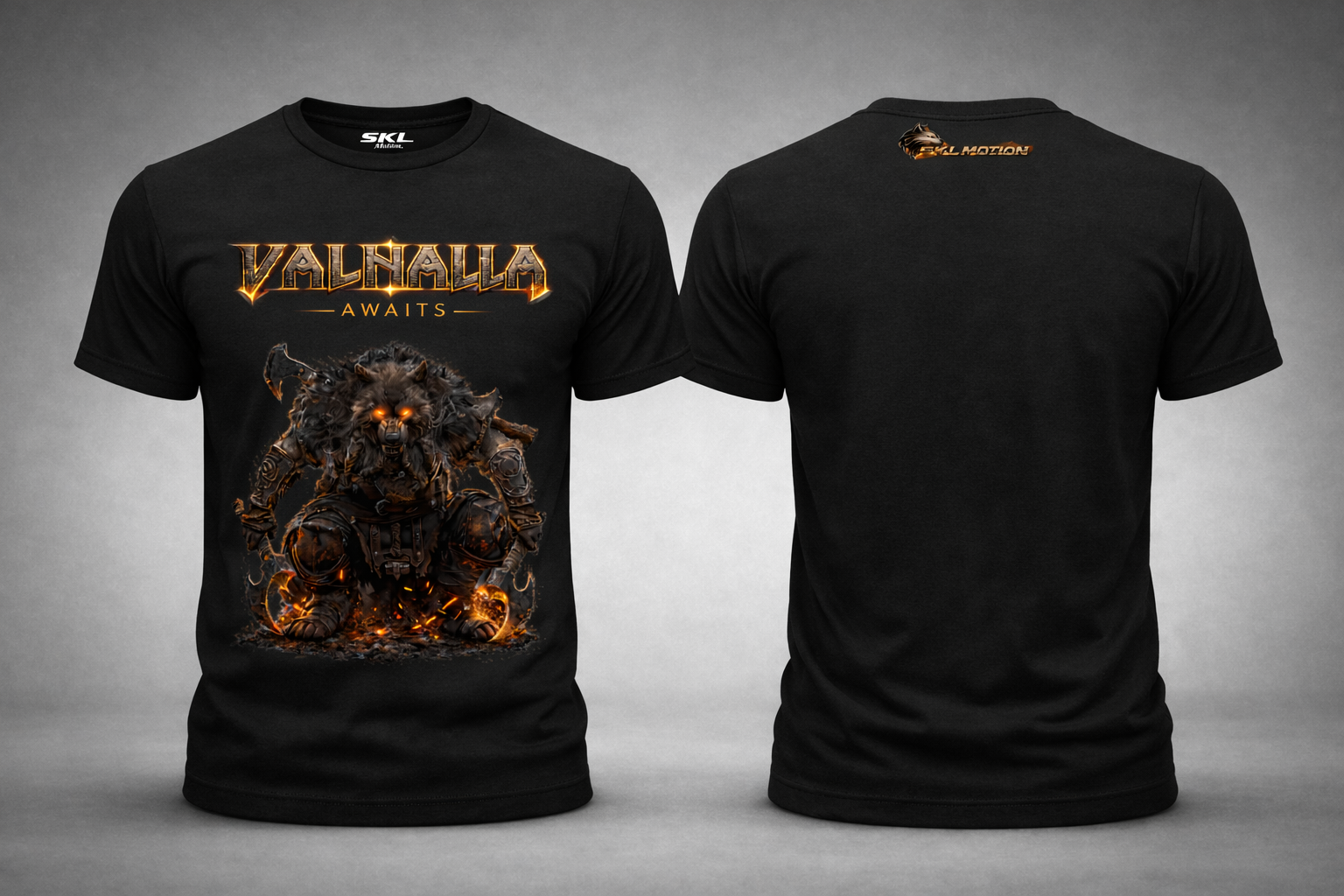 T-shirt Viking Valhalla Awaits Berserker – SKL Motion – Guerrier Nordique
