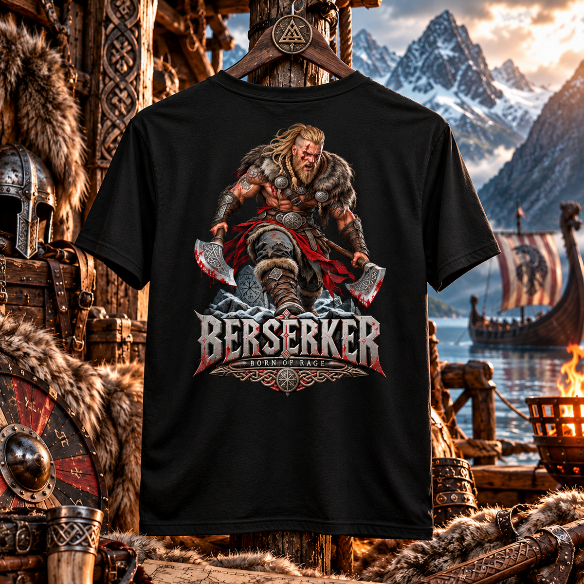 T-shirt Berserker au bord du fjord