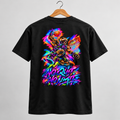 T-shirt basketball noir SKL Motion vue de dos sur cintre avec design No Quit No Limit