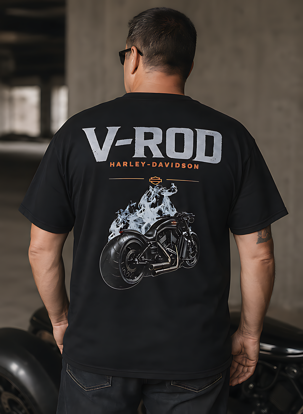 T-Shirt Moto V-Rod Noir | T-Shirt Motard Homme | Impression Avant & Dos XXL | SKL Motion