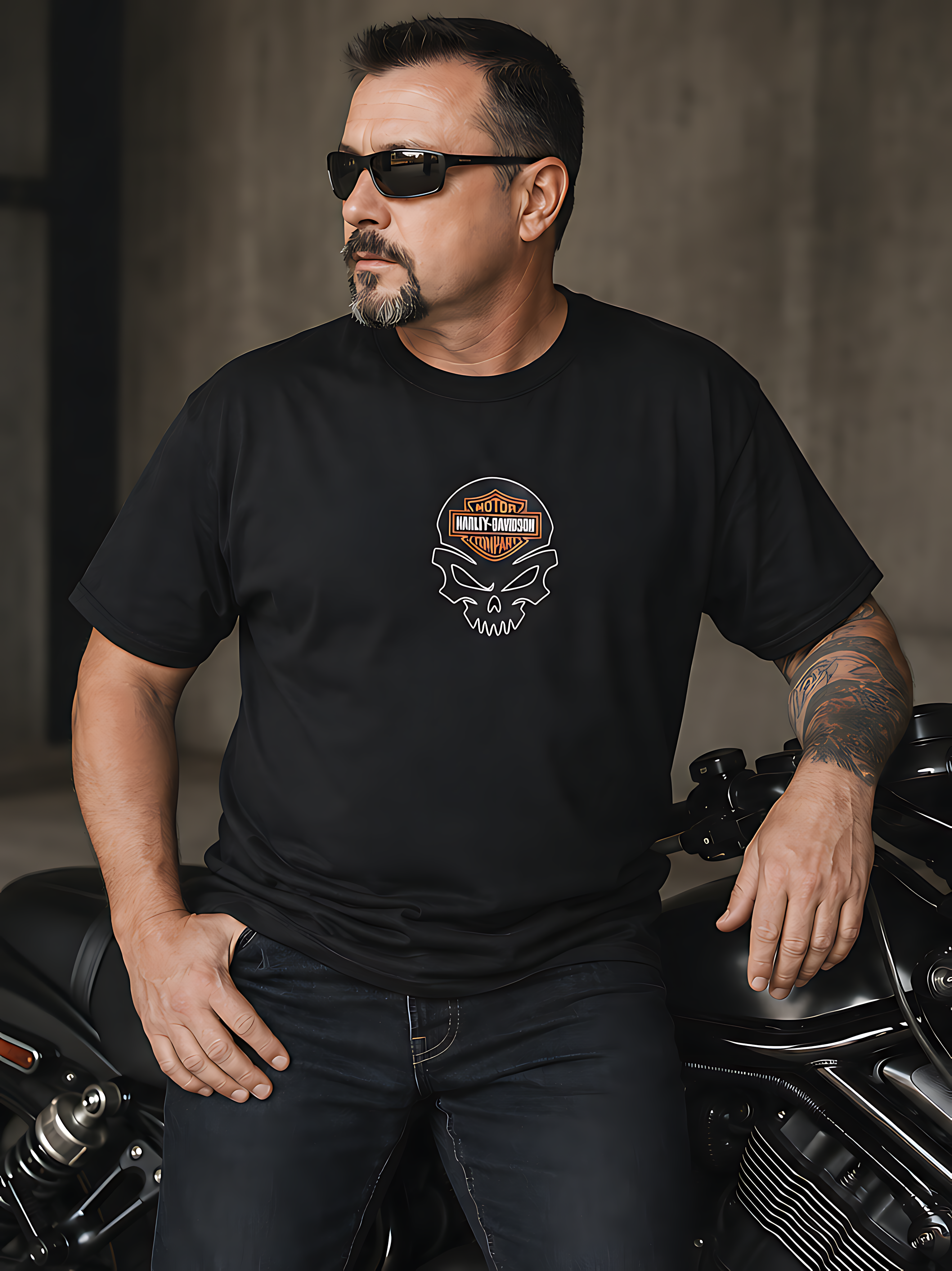 T-Shirt Moto V-Rod Noir | T-Shirt Motard Homme | Impression Avant & Dos XXL | SKL Motion