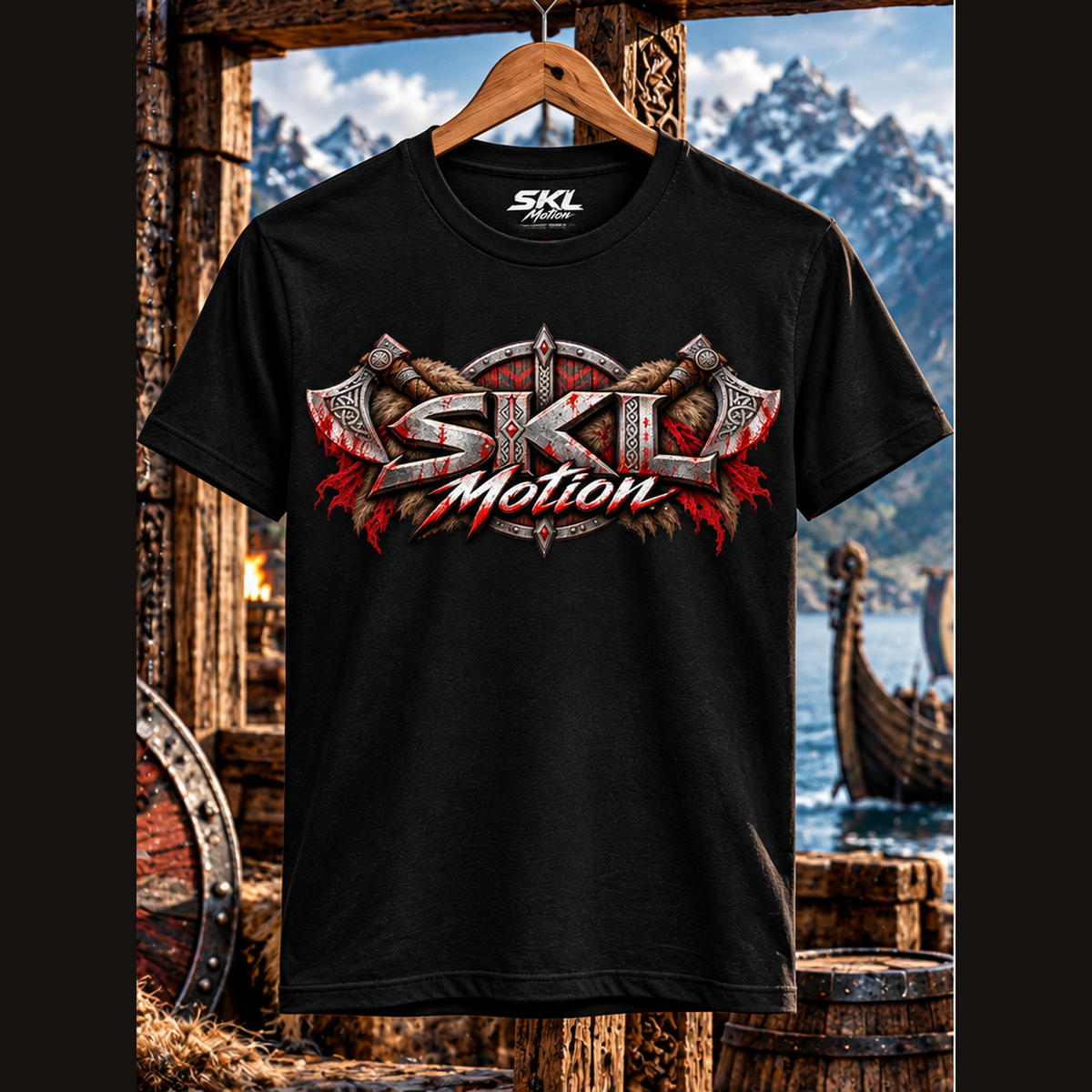 T-shirt Berserker noir — vue face sur cintre