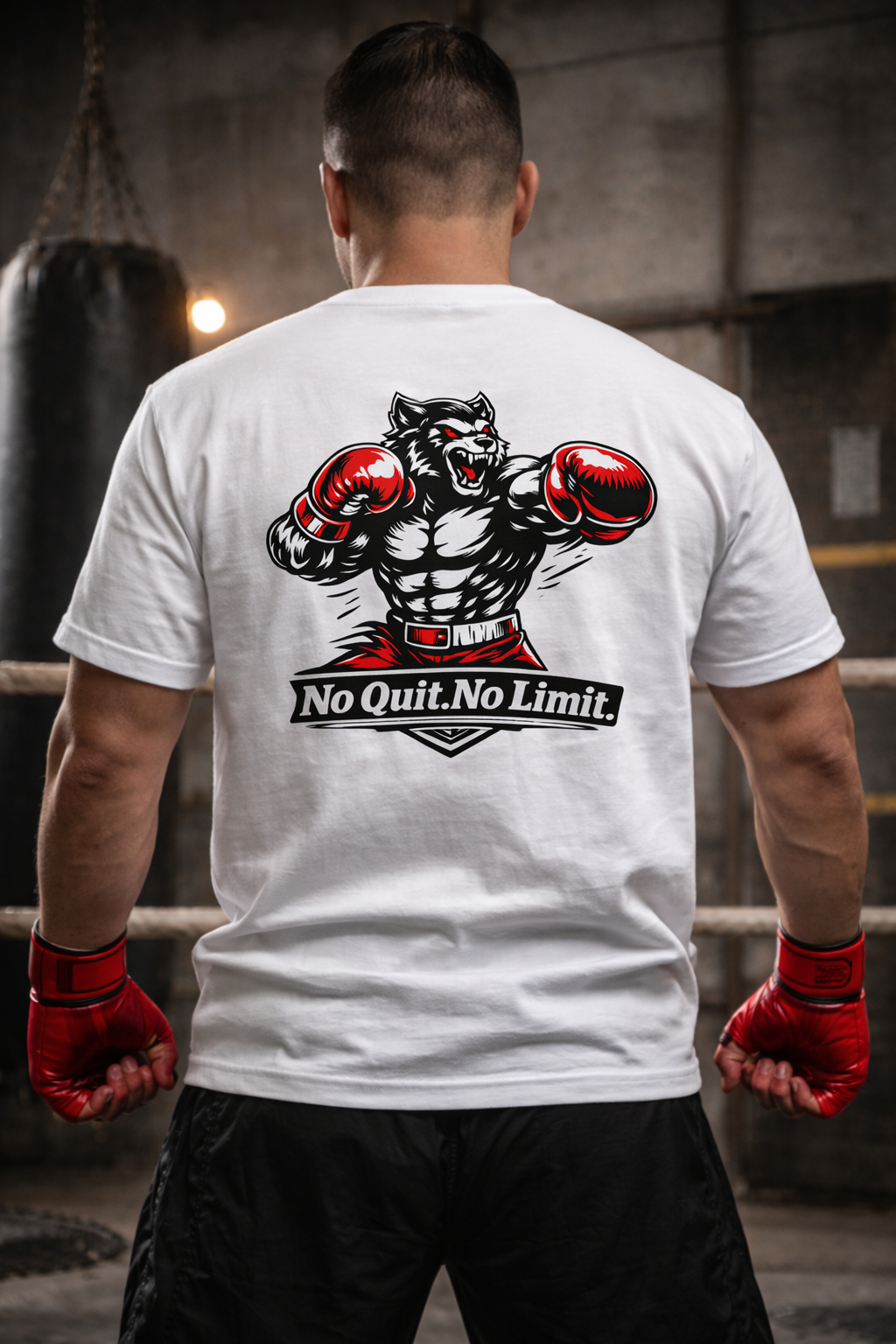 T-Shirt Boxe Homme Femme – No Quit No Limit – SKL Motion – Tee Shirt Sport Boxing Fitness – Coton Premium