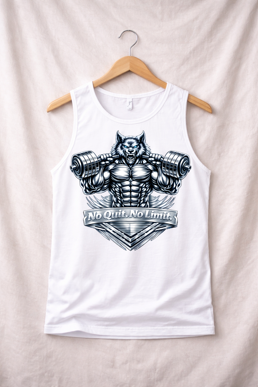 Débardeur Homme Musculation Motivation "No Quit No Limit" – Tank Top Fitness Sport Gym – SOL’S Justin