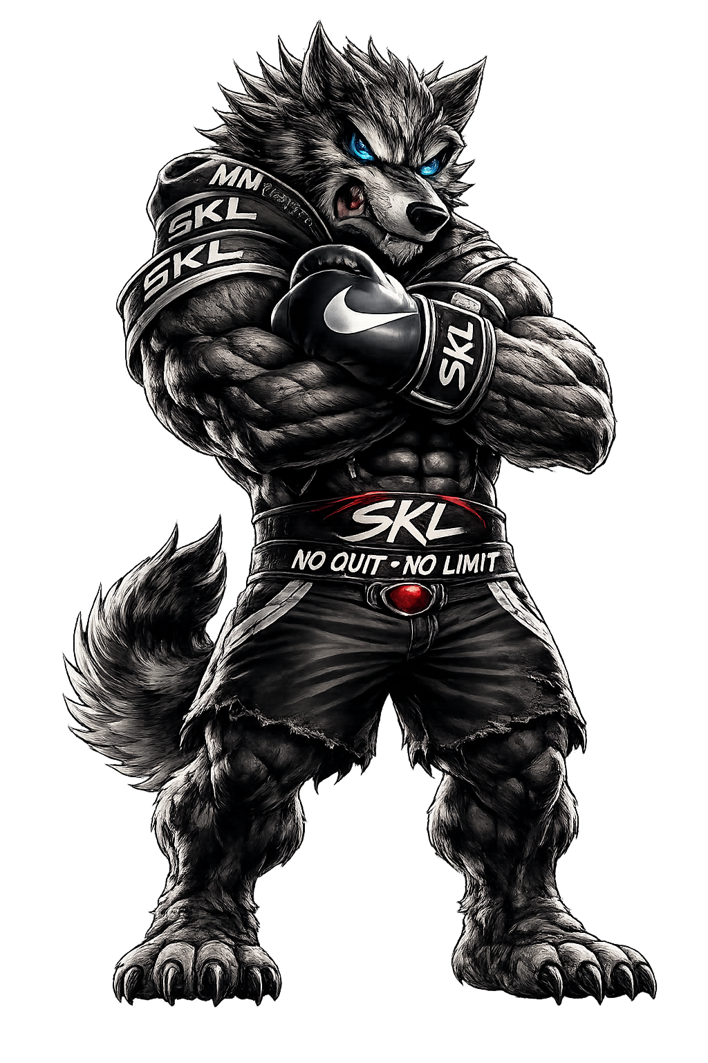 T-shirt Fitness Wolverine Musclé SKL Motion – No Quit No Limit – Tee-shirt Musculation Homme Coton Premium Gildan Softstyle