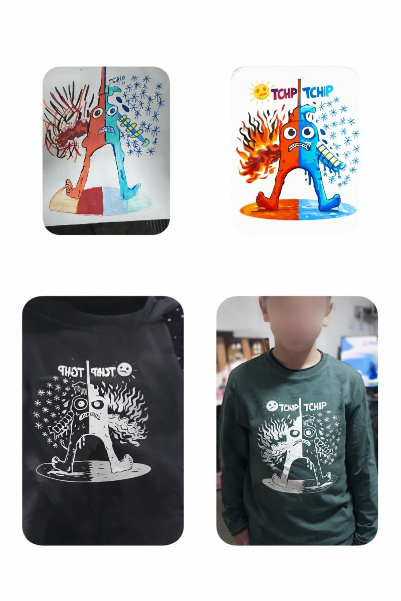 T-shirt personnalisé à partir d’un dessin – Transformation et impression textile