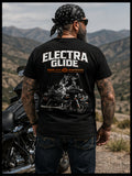 T-Shirt Moto Style Harley Electra Glide Noir | T-Shirt Motard Homme | Impression Avant & Dos XXL | SKL Motion