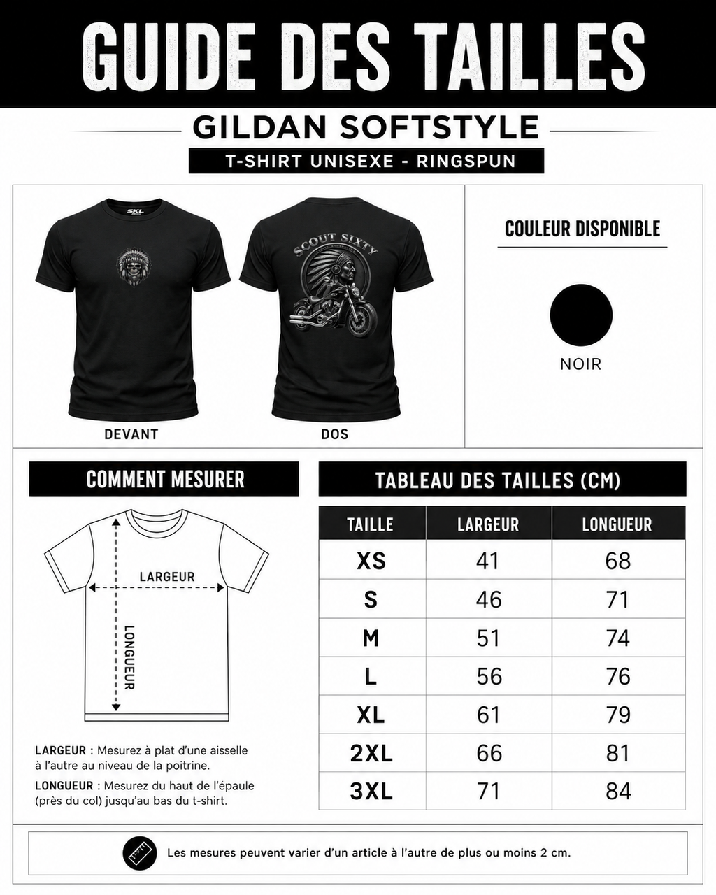 T-shirt Indian Scout Sixty noir unisexe – Motif moto biker recto dos | SKL Motion