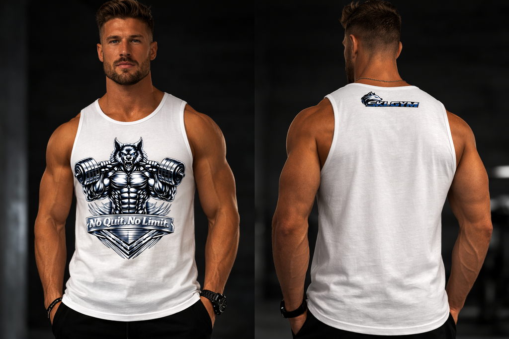 Débardeur Homme Musculation Motivation "No Quit No Limit" – Tank Top Fitness Sport Gym – SOL’S Justin