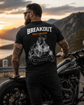T-Shirt Moto Style Harley Breakout Noir | T-Shirt Motard Homme | Impression Avant & Dos XXL | SKL Motion