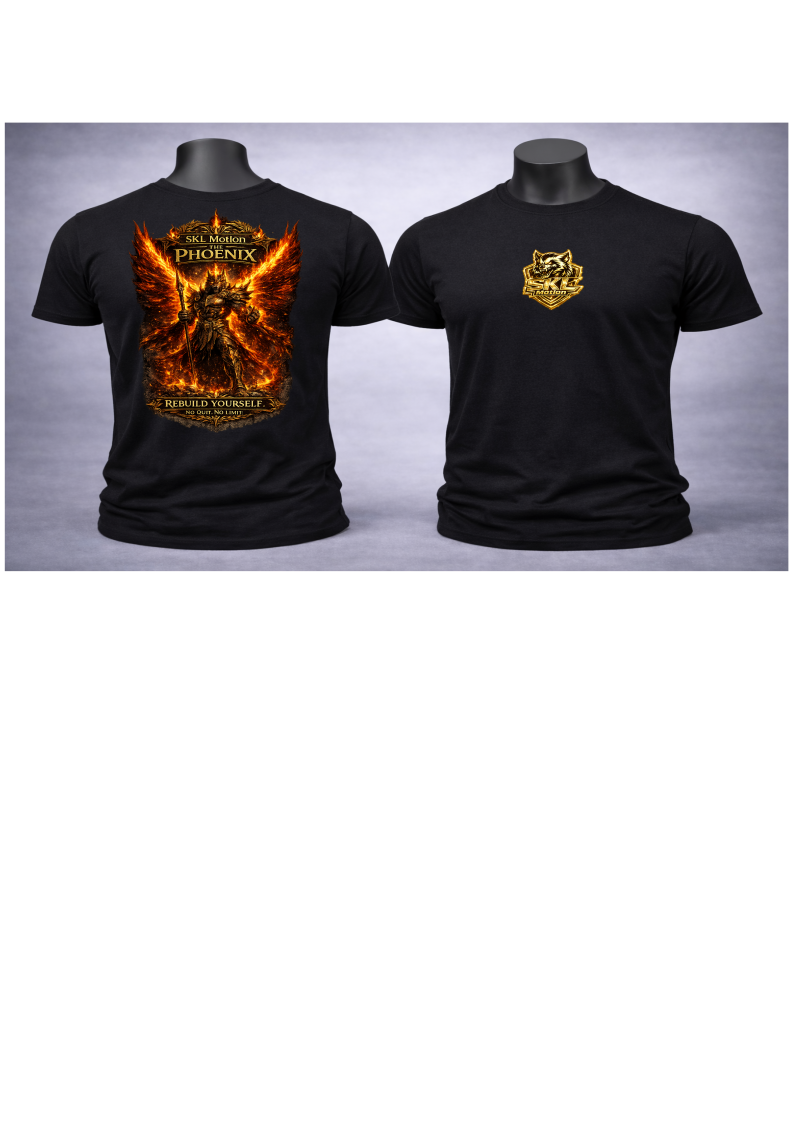 T-shirt Guerrier Phoenix – Renaissance & Force – Collection Warrior SKL Motion – Homme / Femme