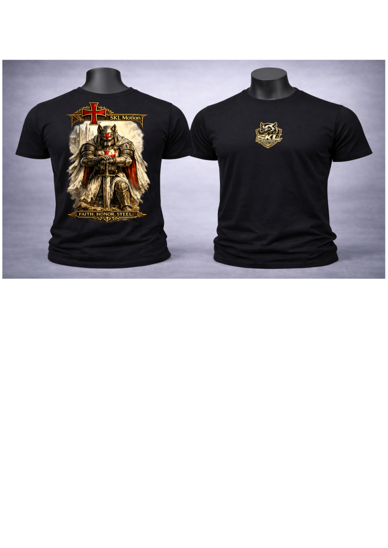 T-shirt Guerrier Templier – Honneur & Loyauté – Collection Warrior SKL Motion – Homme / Femme