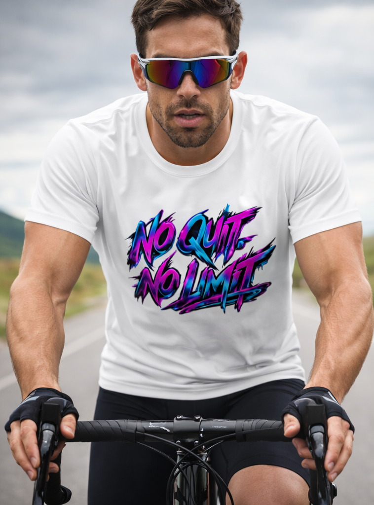 T-shirt Vélo de Course No Quit No Limit – T-shirt Cyclisme Sport Unisexe SKL Motion