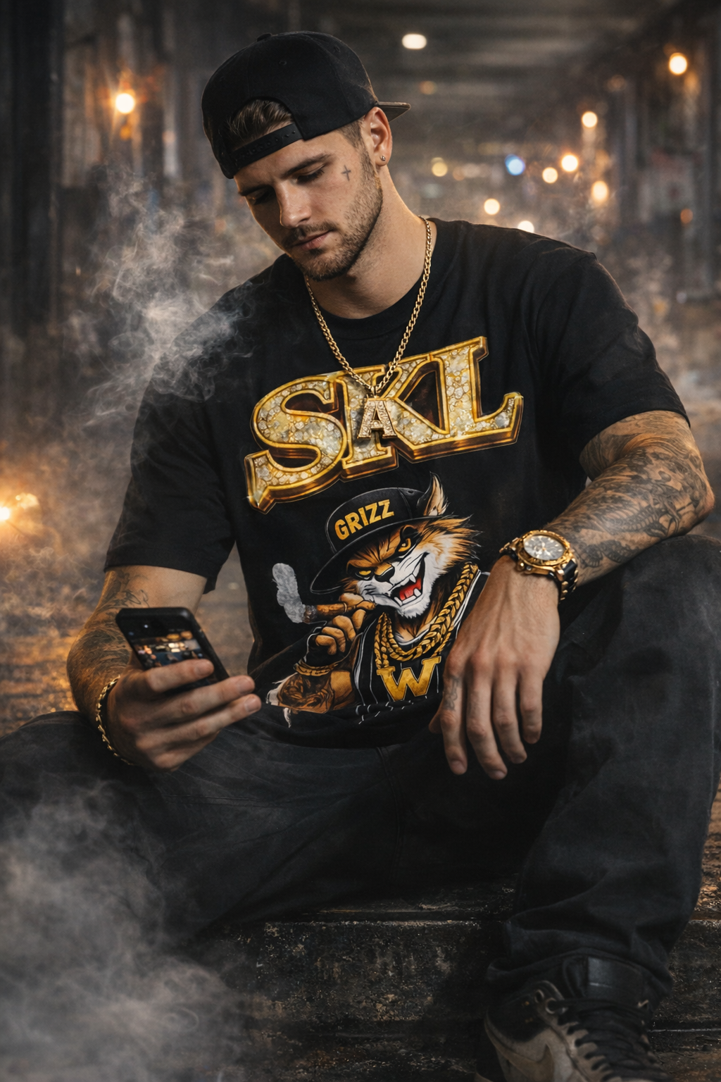 T-shirt Alpha Streetwear – Design Wolverine Gold | SKL Motion