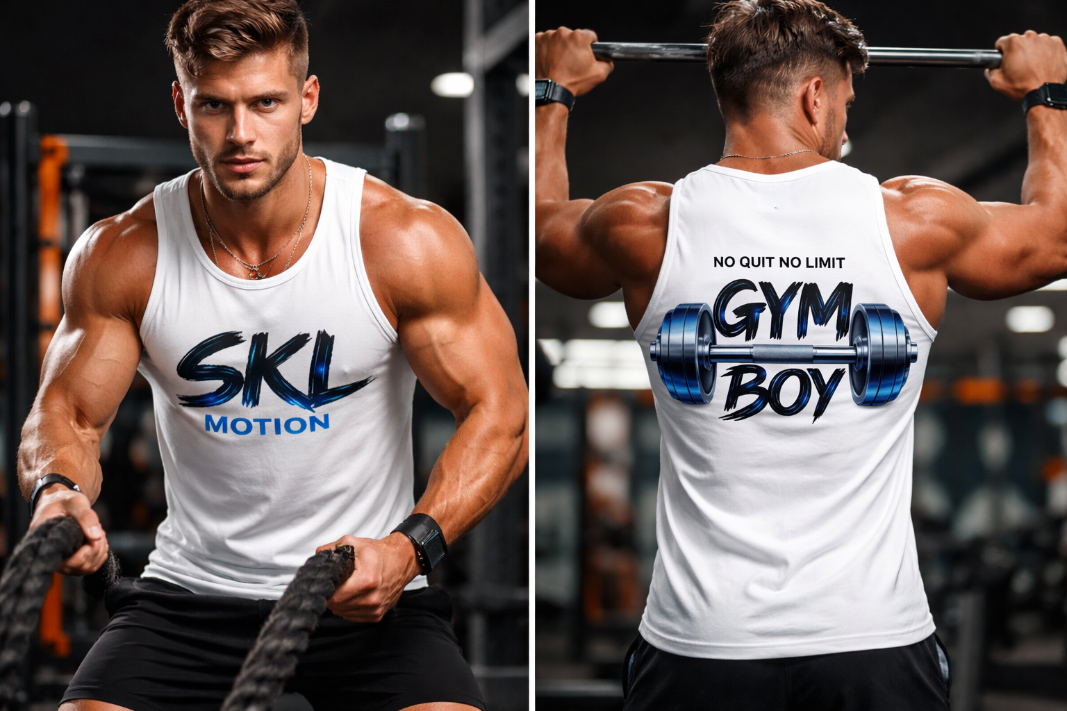Débardeur Homme Col Large – Gym Boy SKL Motion