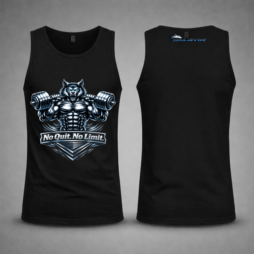 Débardeur Homme Musculation Motivation "No Quit No Limit" – Tank Top Fitness Sport Gym – SOL’S Justin