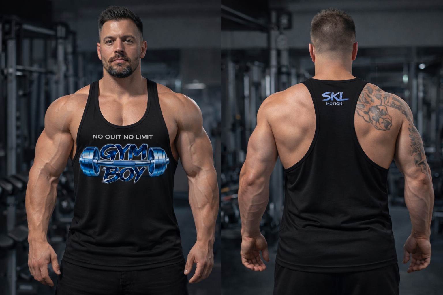 Stringer Homme Gym Boy SKL Motion – Débardeur Fitness Ultra Léger Échancré