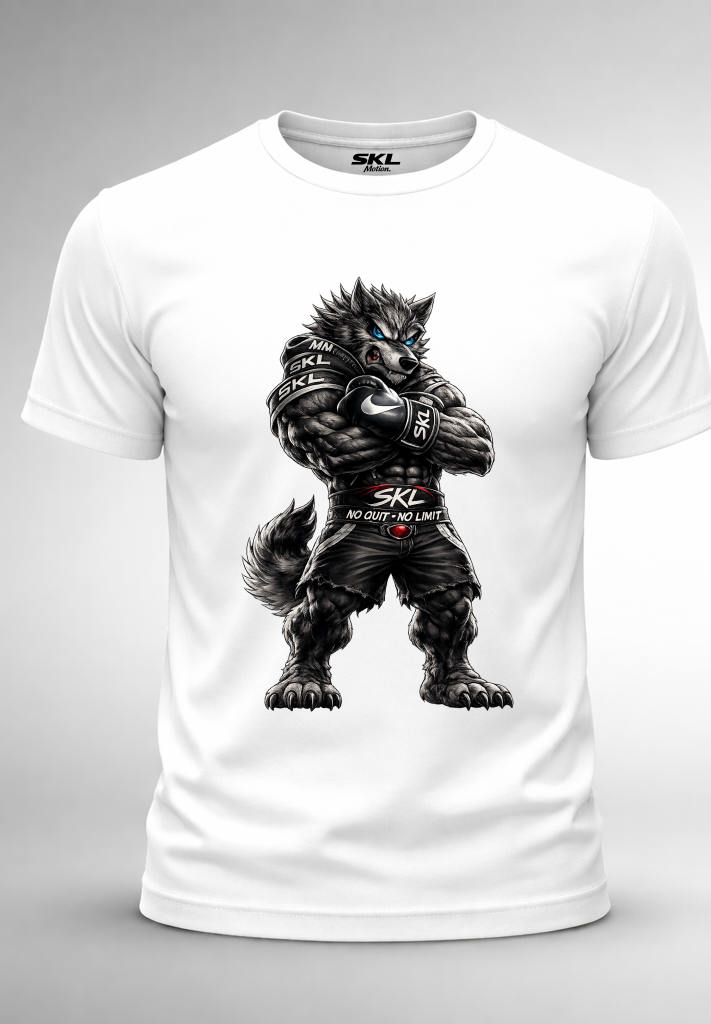 T-shirt Fitness Wolverine Musclé SKL Motion – No Quit No Limit – Tee-shirt Musculation Homme Coton Premium Gildan Softstyle