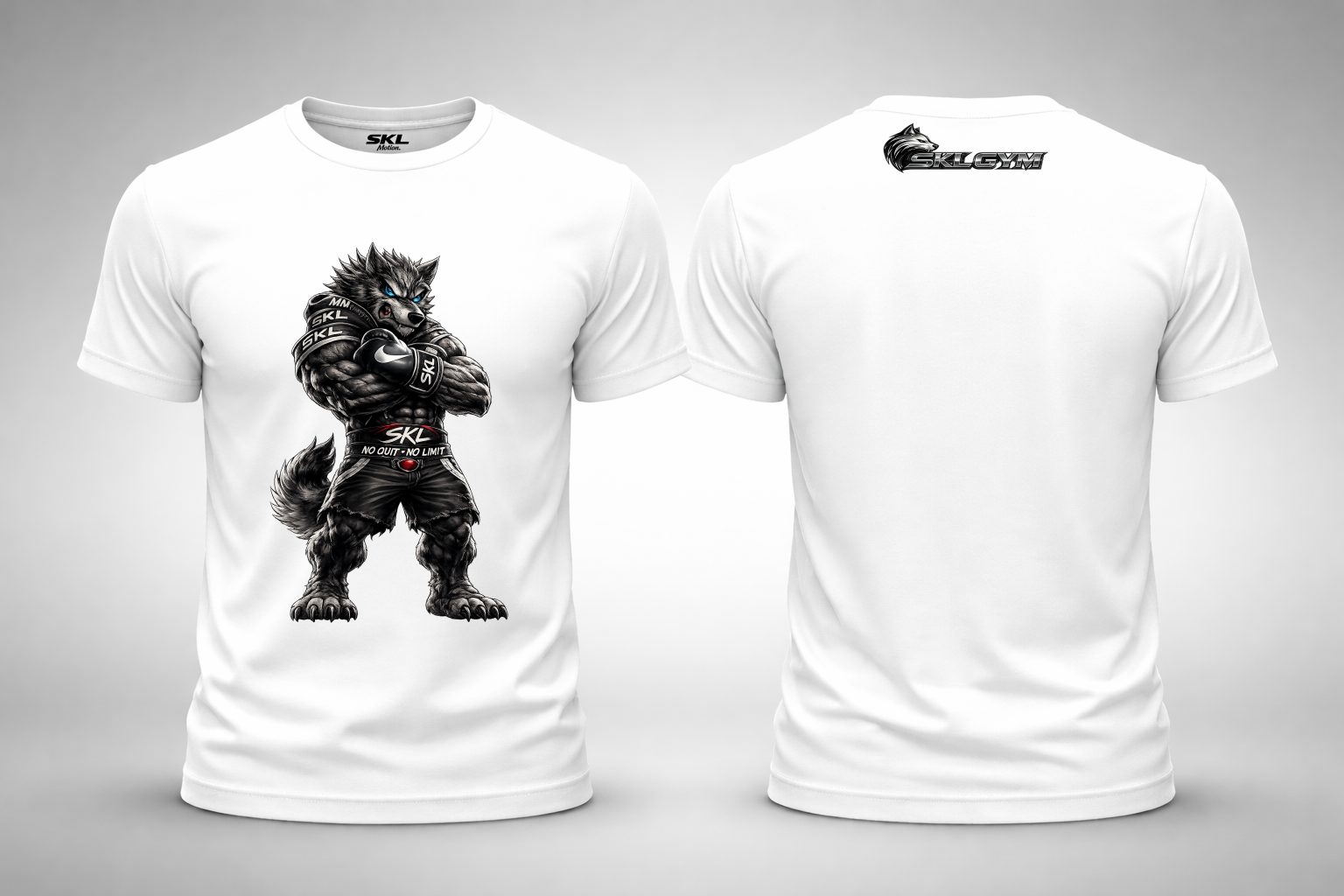 T-shirt Fitness Wolverine Musclé SKL Motion – No Quit No Limit – Tee-shirt Musculation Homme Coton Premium Gildan Softstyle
