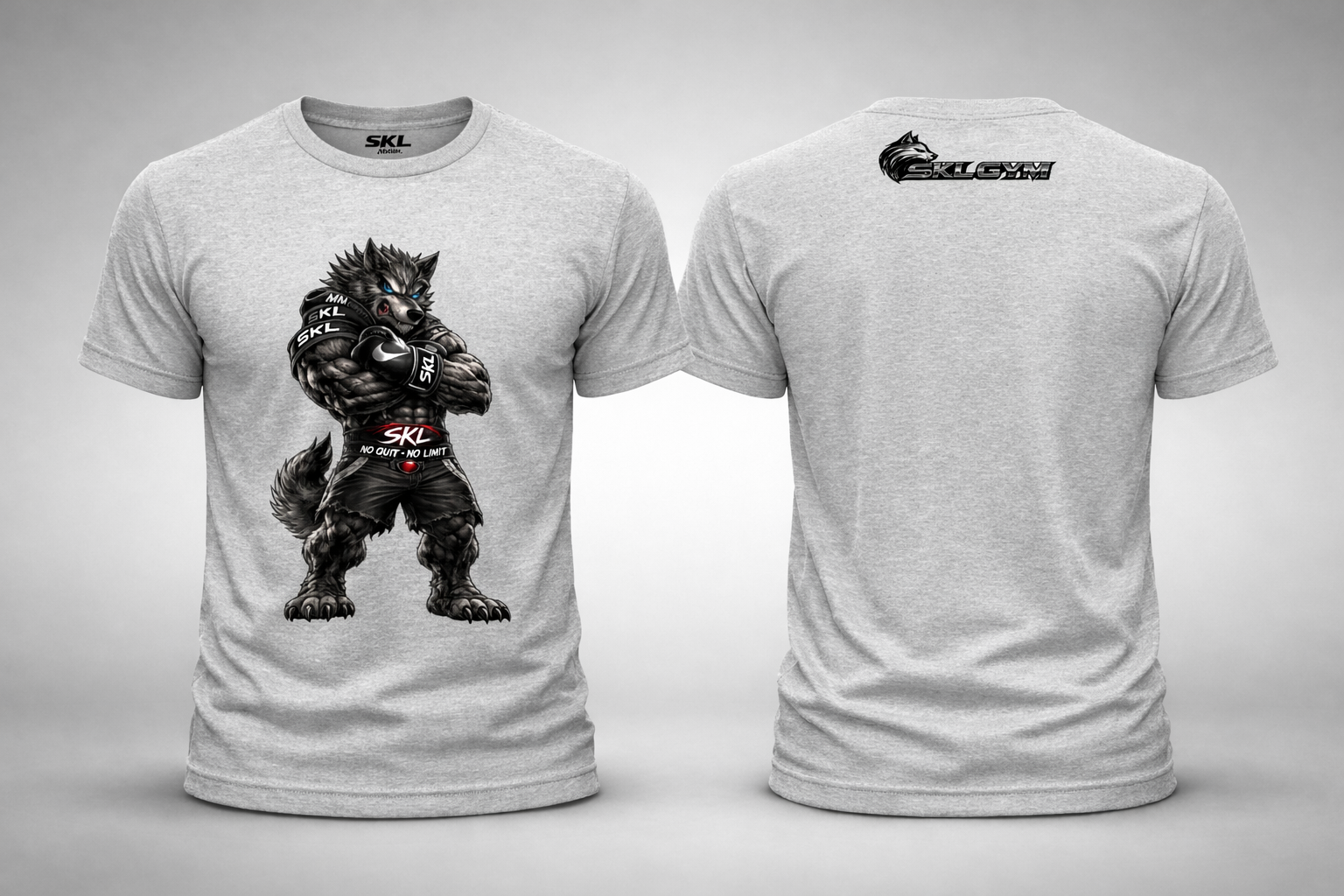 T-shirt Fitness Wolverine Musclé SKL Motion – No Quit No Limit – Tee-shirt Musculation Homme Coton Premium Gildan Softstyle