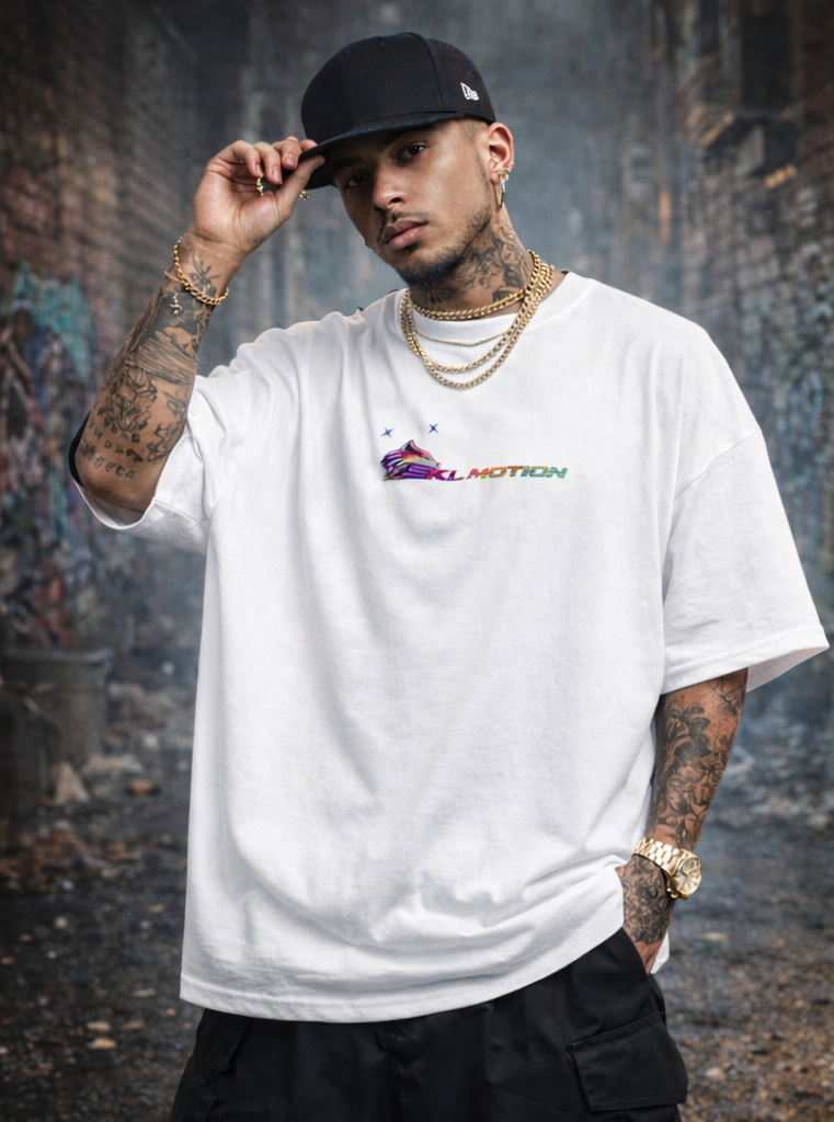 T-shirt Streetwear Neon Fury No Quit No Limit – SKL Motion – Unisexe Noir & Blanc