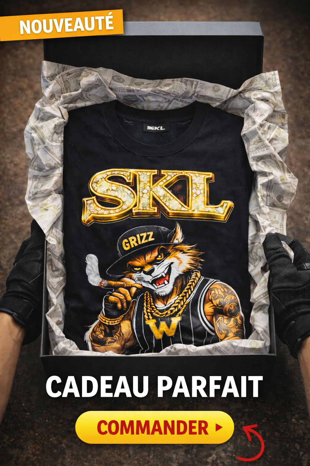 T-shirt Alpha Streetwear – Design Wolverine Gold | SKL Motion