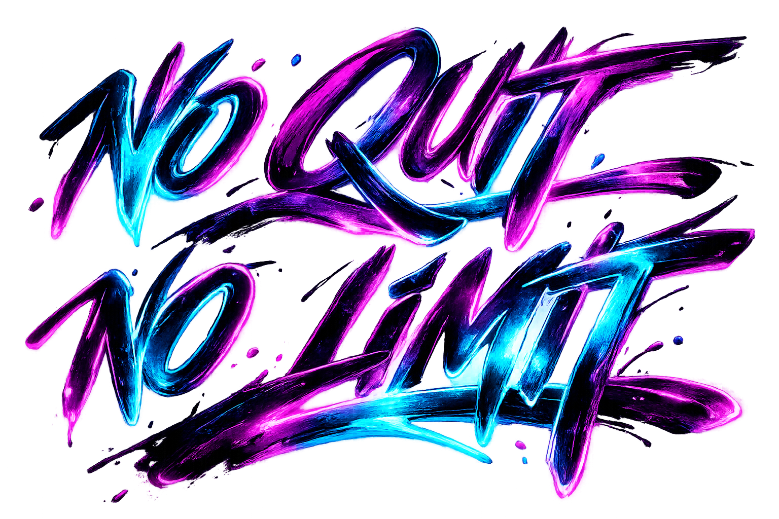 T-shirt Motivation NO QUIT NO LIMIT – SKL Motion – Néon Fluo – Coton Gildan Softstyle