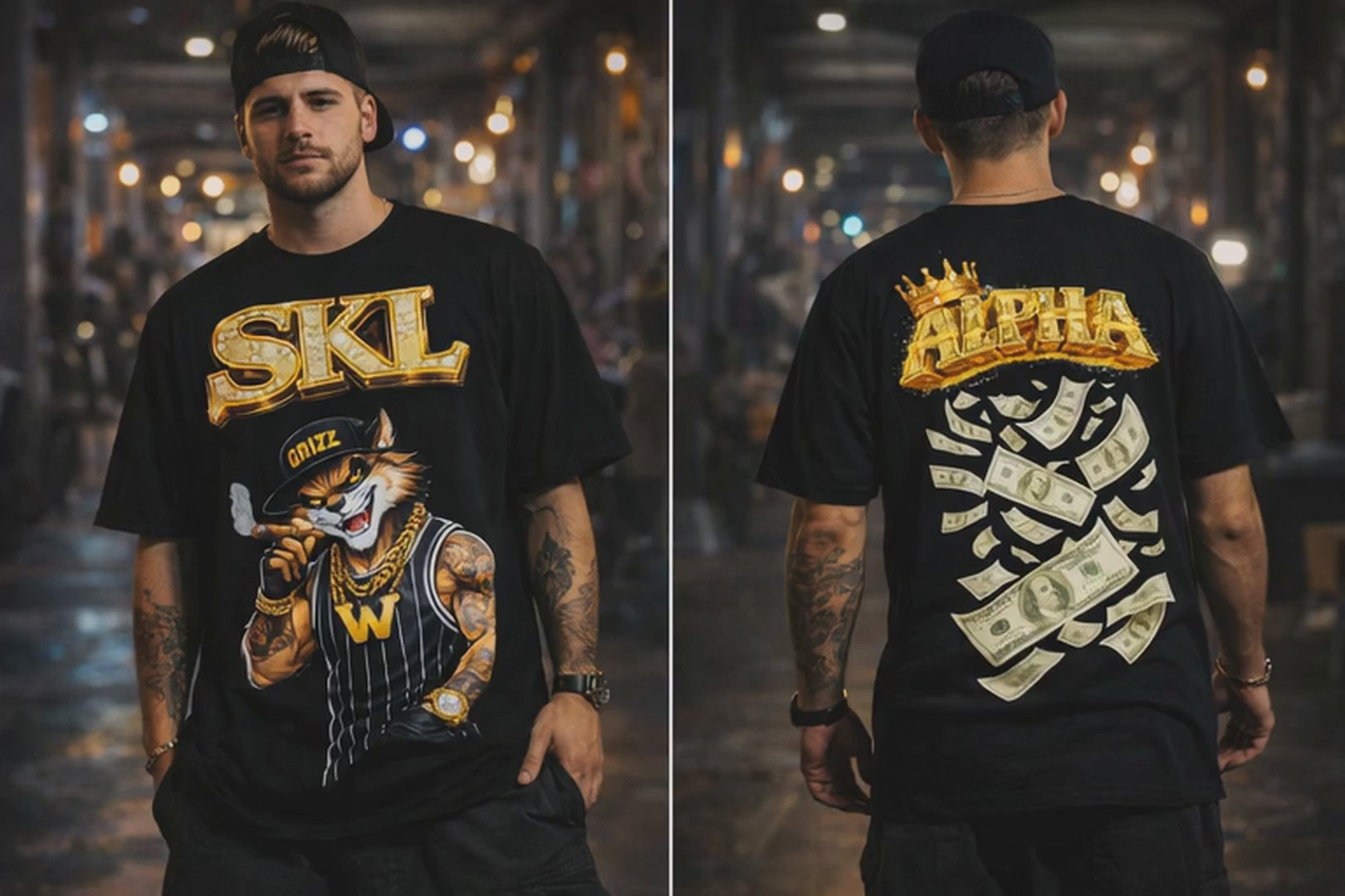 T-shirt Alpha Streetwear – Design Wolverine Gold | SKL Motion