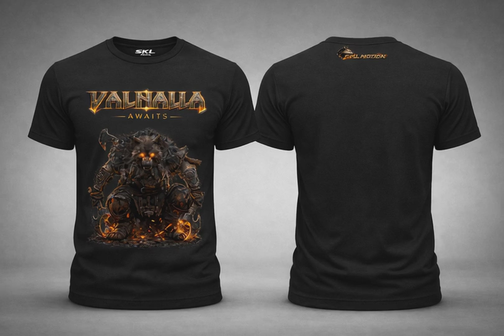 T-shirt Viking Valhalla Awaits Berserker – SKL Motion – Guerrier Nordique
