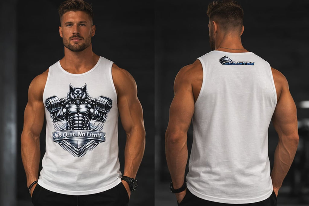 Débardeur Homme Musculation Motivation "No Quit No Limit" – Tank Top Fitness Sport Gym – SOL’S Justin