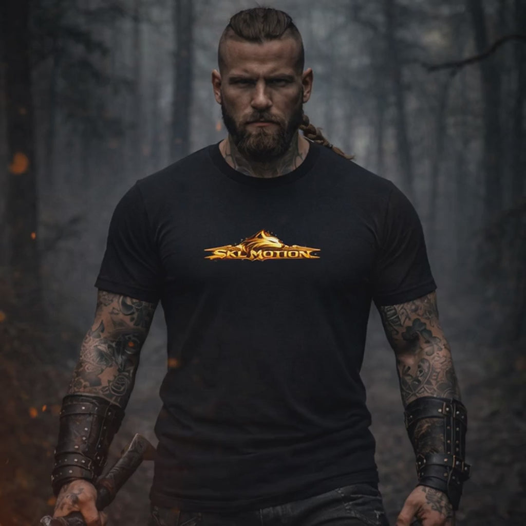 T-shirt Berserker Viking Gothique – SKL Motion – Coton Gildan Softstyle – Warrior Streetwear
