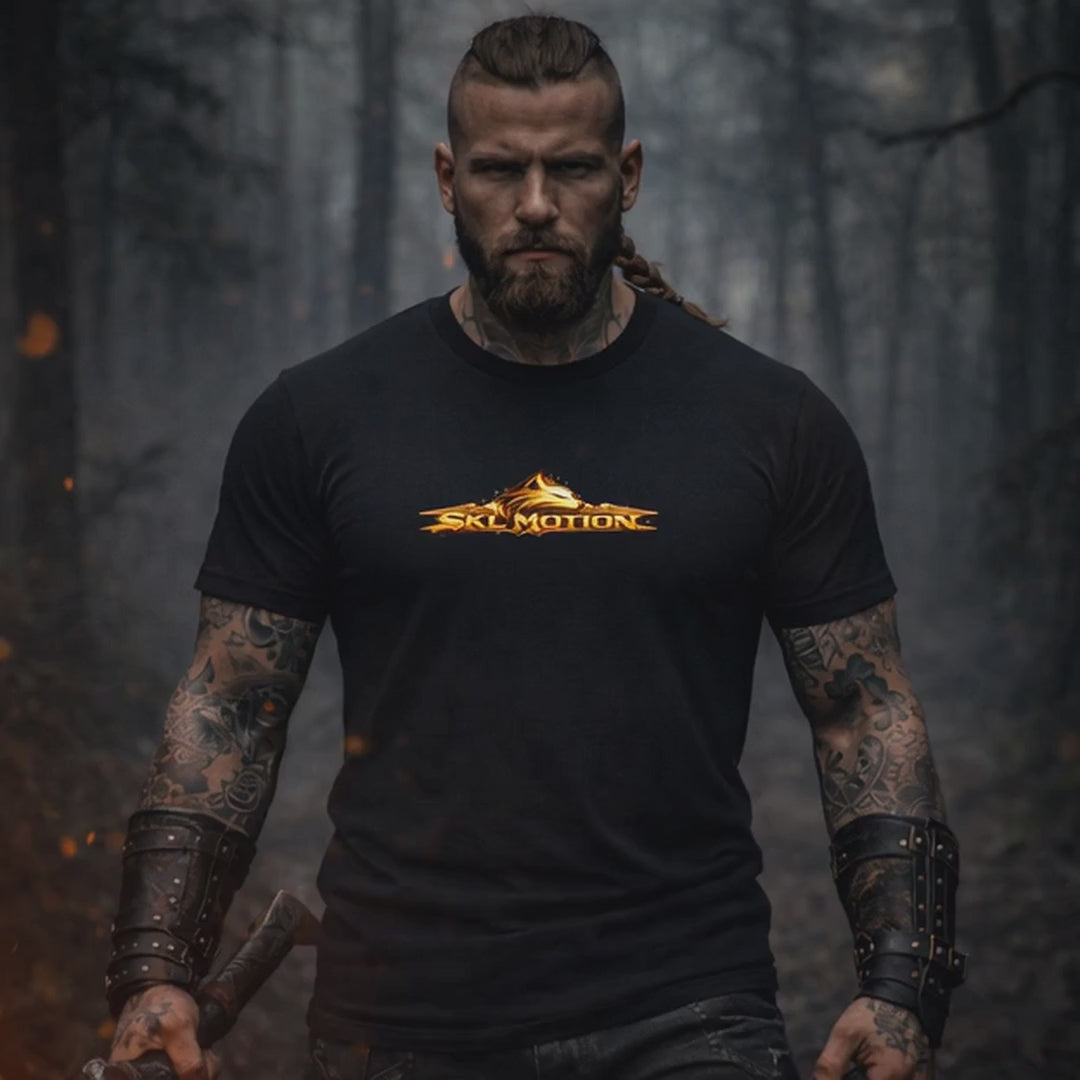 T-shirt Berserker Viking Gothique – SKL Motion – Coton Gildan Softstyle – Warrior Streetwear