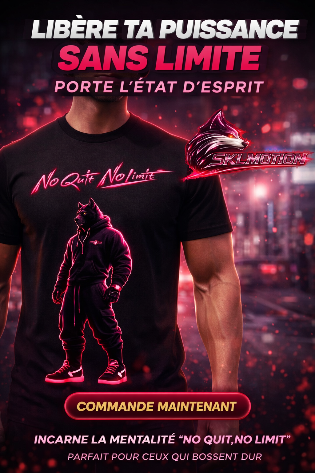 T-shirt Wolverine Limit Breaker Néon Rose | Streetwear SKL Motion | Coton Premium Unisexe