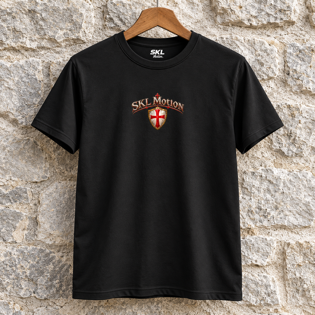 T-shirt Templier Force & Honneur noir SKL Motion — face cintre