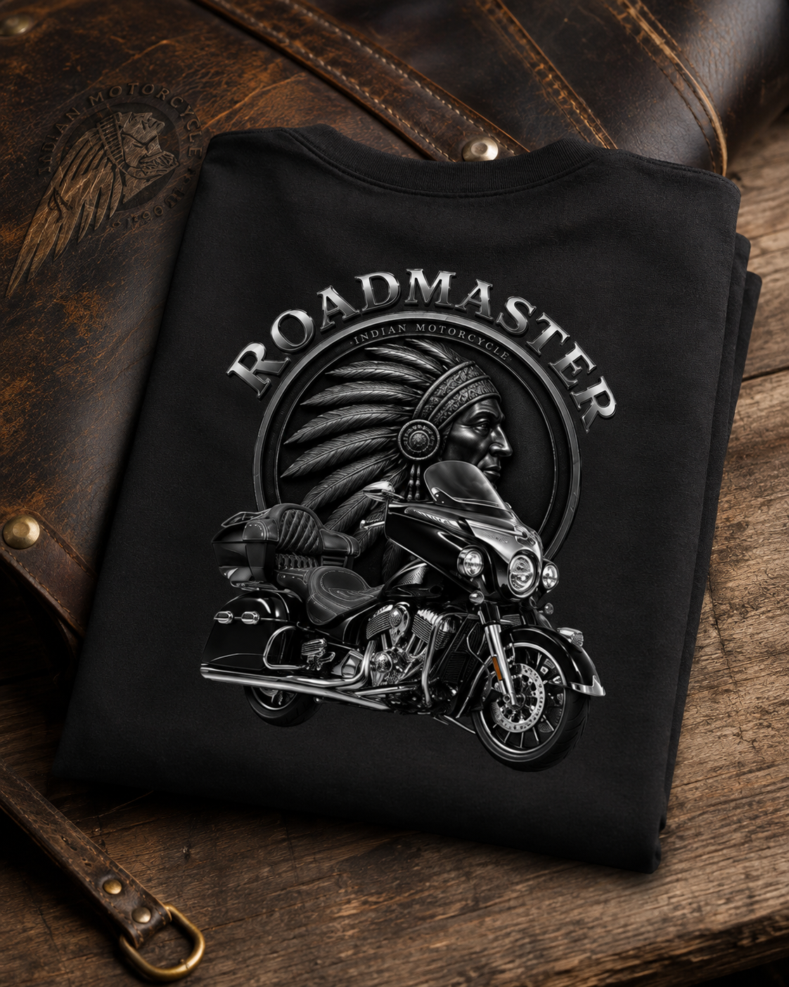 T-shirt moto Indian Roadmaster noir – Gildan Softstyle – XS à 3XL – SKL Motion