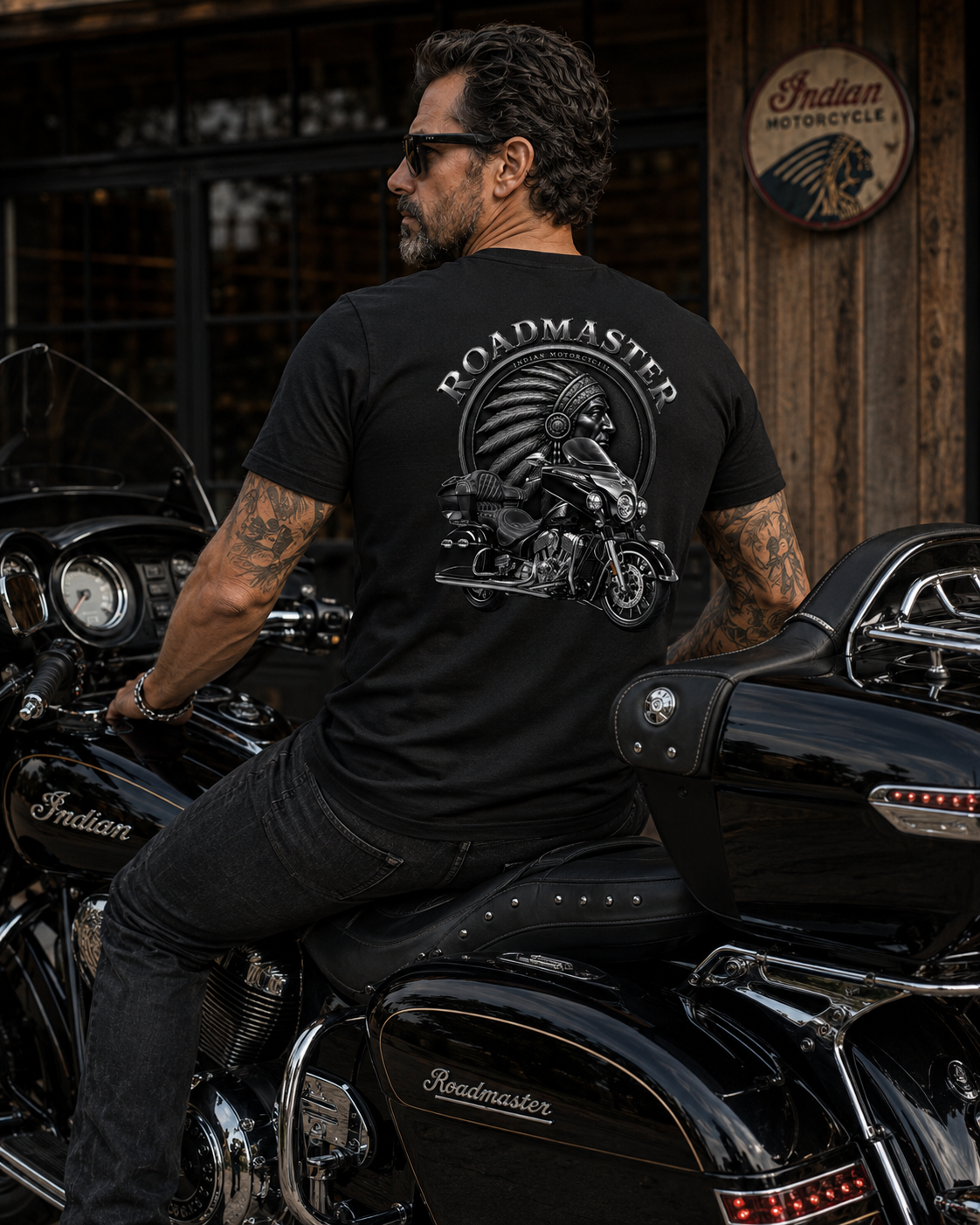 T-shirt moto Indian Roadmaster noir – Gildan Softstyle – XS à 3XL – SKL Motion