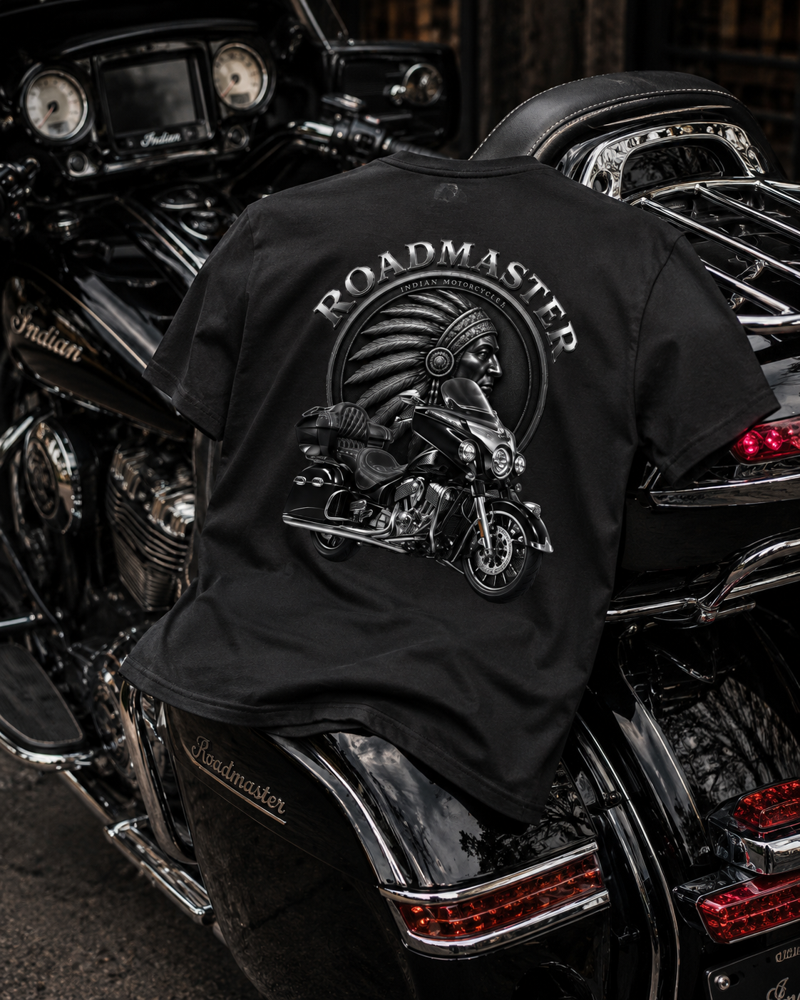 T-shirt moto Indian Roadmaster noir – Gildan Softstyle – XS à 3XL – SKL Motion
