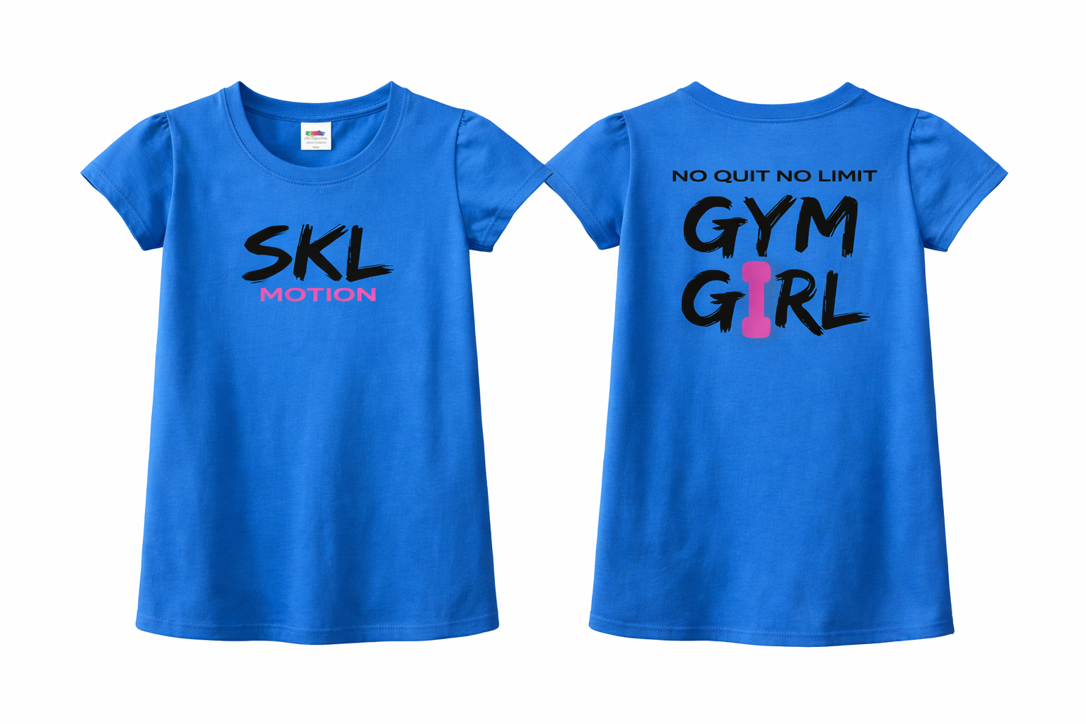 T-shirt Femme Fitness Gym Girl Rose | Motivation Sport SKL Motion | Fruit of the Loom