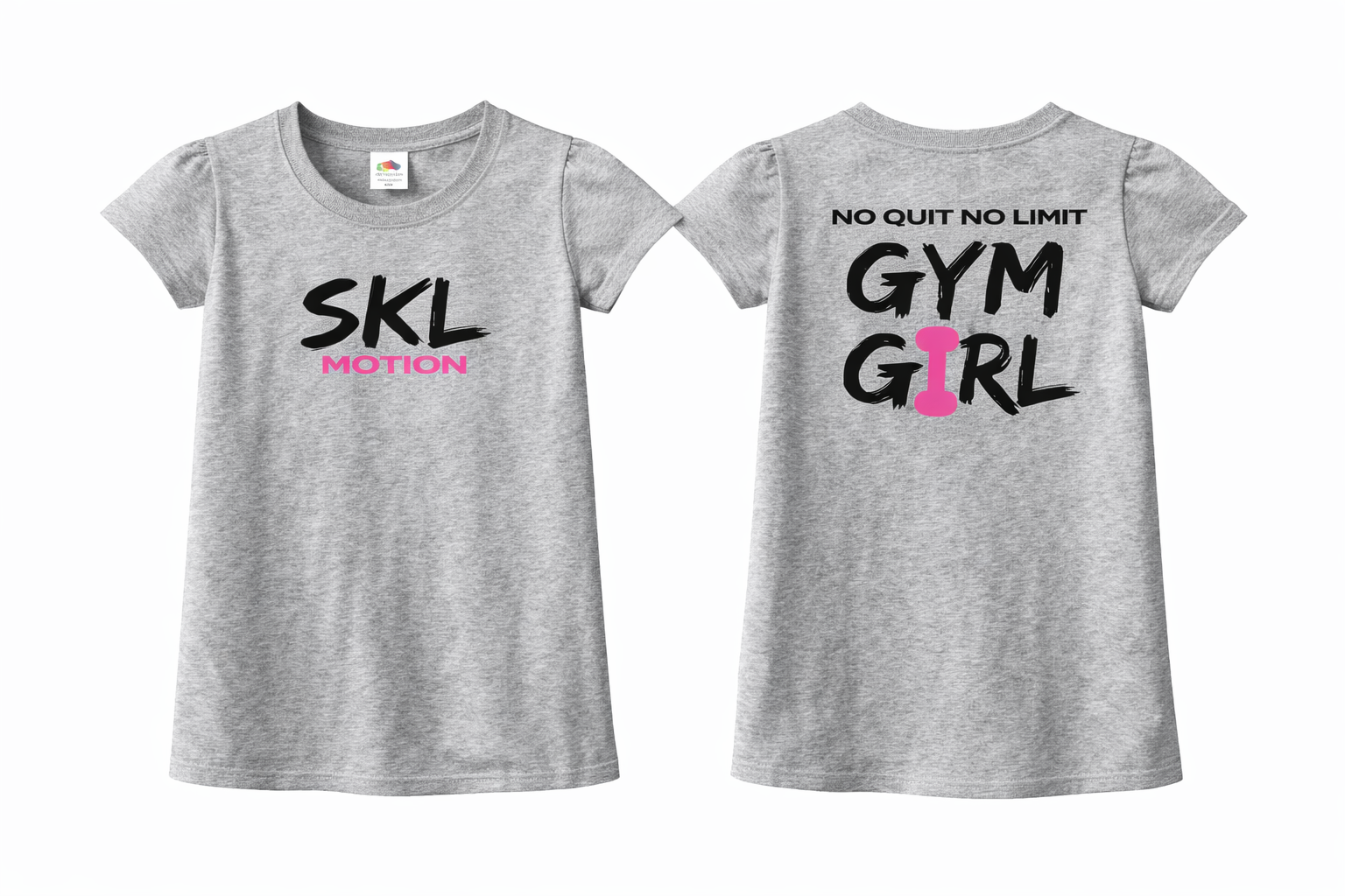 T-shirt Femme Fitness Gym Girl Rose | Motivation Sport SKL Motion | Fruit of the Loom
