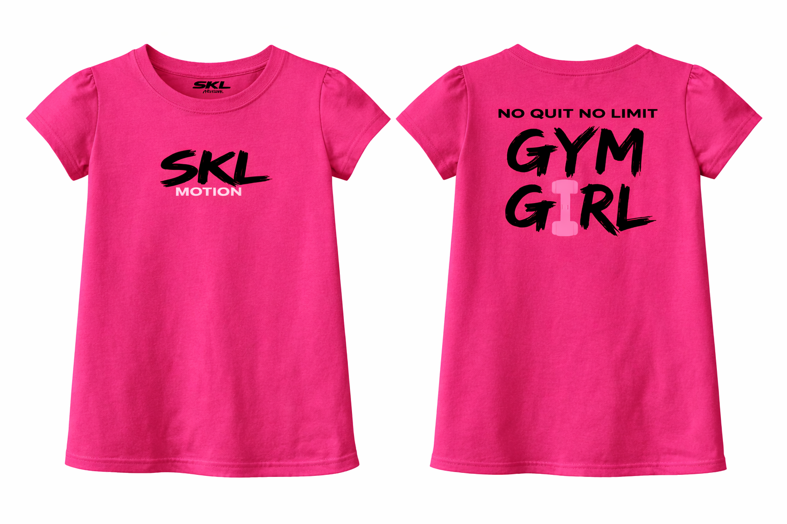 T-shirt Femme Fitness Gym Girl Rose | Motivation Sport SKL Motion | Fruit of the Loom