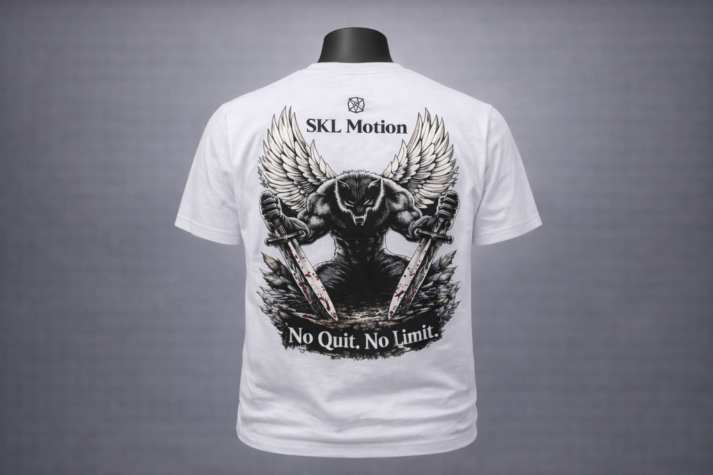 T-shirt Warrior Ailé - Collection Warrior- “No Quit No Limit” – Homme / Femme – Coton Doux – SKL Motion